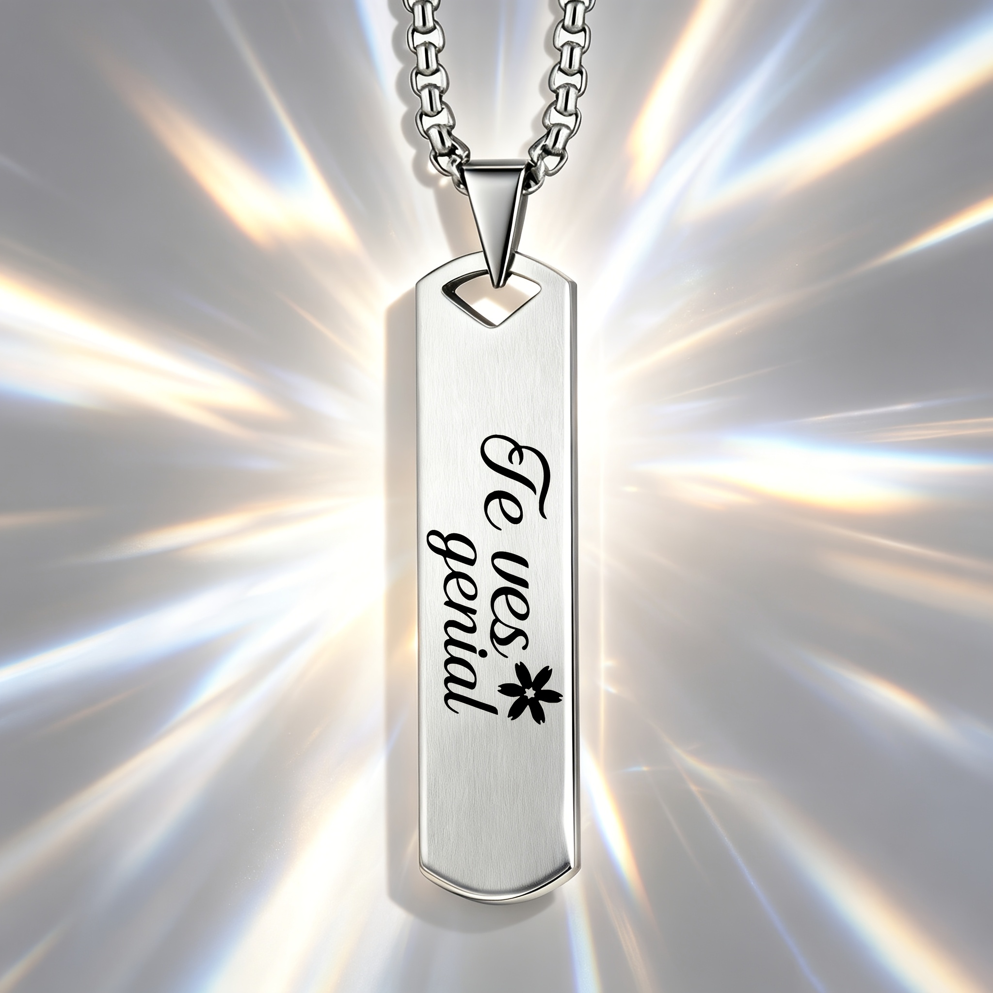 Unisex Easy Personalized Title Design Pendant Necklace